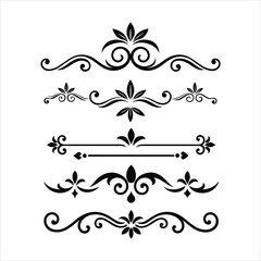 Silhouette Border Ornament Vector Collection.
