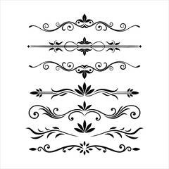 Silhouette Border Ornament Vector Collection.