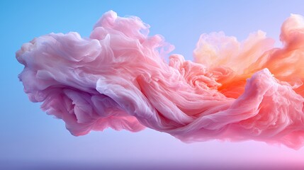 Abstract fluid art pink and peach cloud