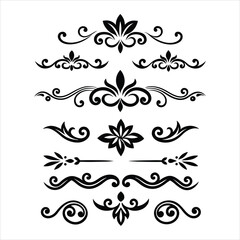 Silhouette Border Ornament Vector Collection.