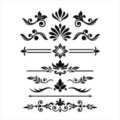 Silhouette Border Ornament Vector Collection.