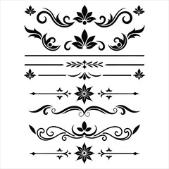 Silhouette Border Ornament Vector Collection.