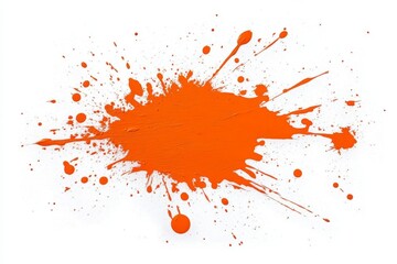 Bright Orange Paint Splash on White Background for Creative Designs