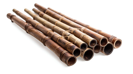 A bunch of bamboo sticks are tied together