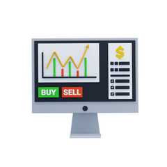 3D Buy and Sell Market Fluctuation