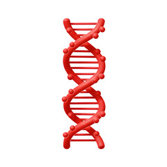 Red 3D Molecular Structure DNA Double Helix Illustration