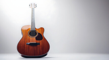 Obraz premium A guitar is sitting on a white background