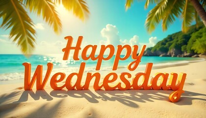 Obraz premium Happy Wednesday Beach Day