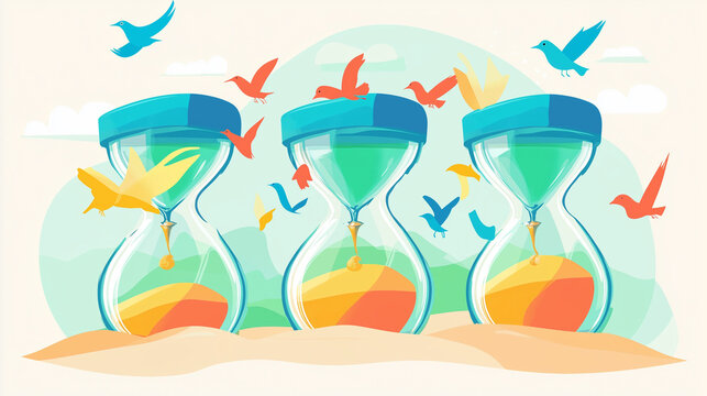 abstract cartoon vision of fear of time passing