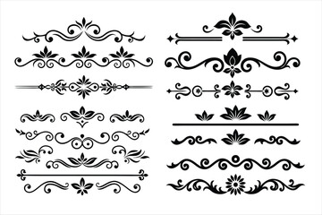 Silhouette Border Ornament Vector Collection.
