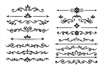 Silhouette Border Ornament Vector Collection.