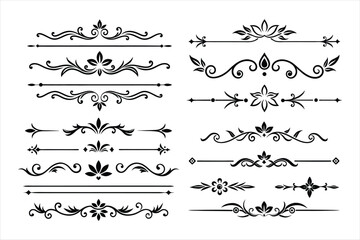 Silhouette Border Ornament Vector Collection.