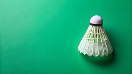 
Badminton sport shuttlecock on green background