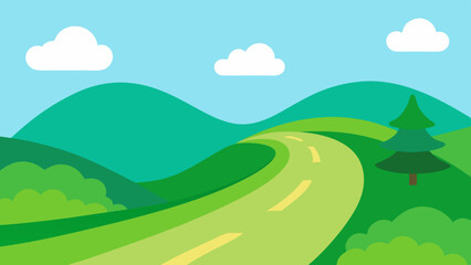 Obraz premium Scenic Hillside Playground Among Green Rolling Hills