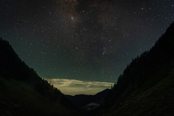 Beautiful night sky, milky way galaxy, Long exposure photograph	