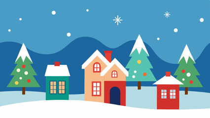 Fototapeta premium winter landscape with house