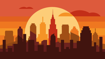 Naklejka premium seattle skyline at sunset