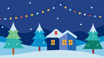 winter landscape with christmas tree