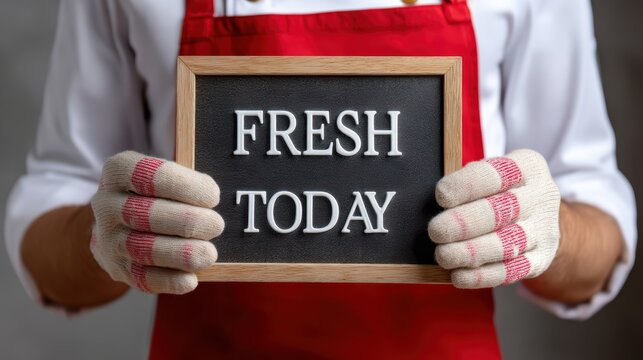 Fresh today, chalkboard sign inspires a fresh start and positive vibes for the day