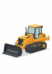 Fototapeta premium Illustration of a Yellow Bulldozer on White Background