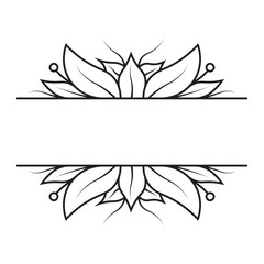 Floral Border Divider on White Background. Vector Illustration.
