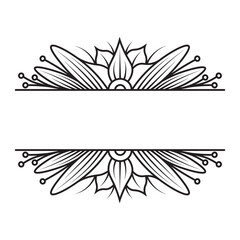 Obraz premium Floral Border Divider on White Background. Vector Illustration.