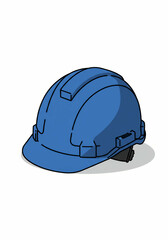 Blue Safety Helmet Isolated on White Background