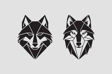 wolf head icon illustration vector
