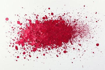 Vibrant Red Paint Splatter on White Background for Artistic Projects