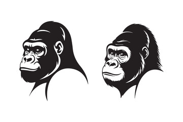 gorilla face illustration vector