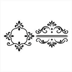 Naklejka premium Vintage Silhouette Decorative Border Ornaments Collection.