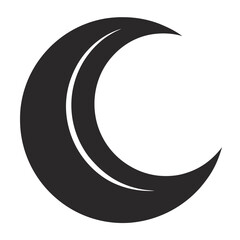lunar crescent silhouette icon