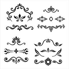 Vintage Silhouette Decorative Border Ornaments Collection.