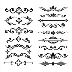Vintage Silhouette Decorative Border Ornaments Collection.