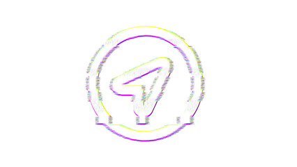 Icon location circle is distorted. Glitch. Noise, chromatic aberration, geometric distortion