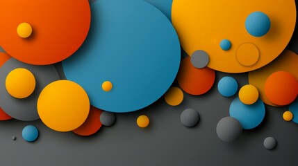 Vibrant orange and blue circles, a captivating abstract design for modern visuals