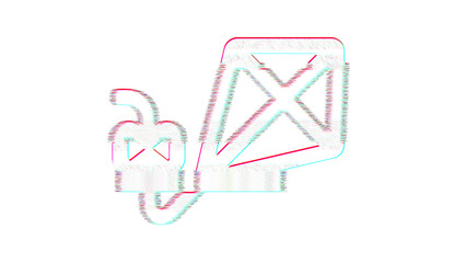 Fototapeta premium Icon kite is distorted. Glitch. Noise, chromatic aberration, geometric distortion