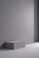 Obraz premium Elegant gray backdrop, soft light casts subtle shadows on product , backdrop, sophisticated, commercial