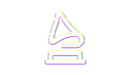 Icon gramophone is distorted. Glitch. Noise, chromatic aberration, geometric distortion