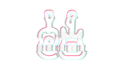 Icon guitars is distorted. Glitch. Noise, chromatic aberration, geometric distortion