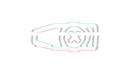 Icon kazoo is distorted. Glitch. Noise, chromatic aberration, geometric distortion