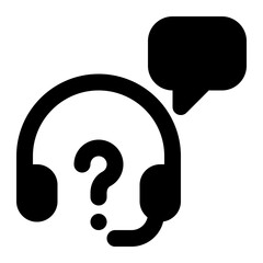 Customer Support, Customer Service, Contact Us Glyph Solid Icon