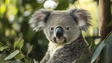 Obraz premium Close-up of a koala in its natural habitat.
