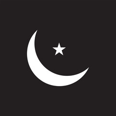 vector illustration of a moon and star