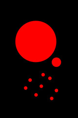 Geometric background with black background, with colorful circles circles. Modern and abstract style background.