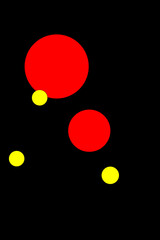 Abstract colorful circles in black space. Vector light effects.
