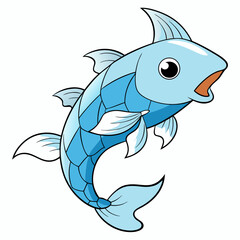 Naklejka premium vector illustration of cartoon shark