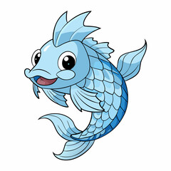 vector illustration of a cartoon fish