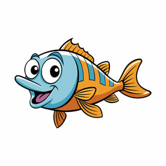 vector illustration of cartoon fish