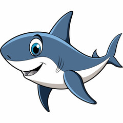 shark cartoon isolated on white